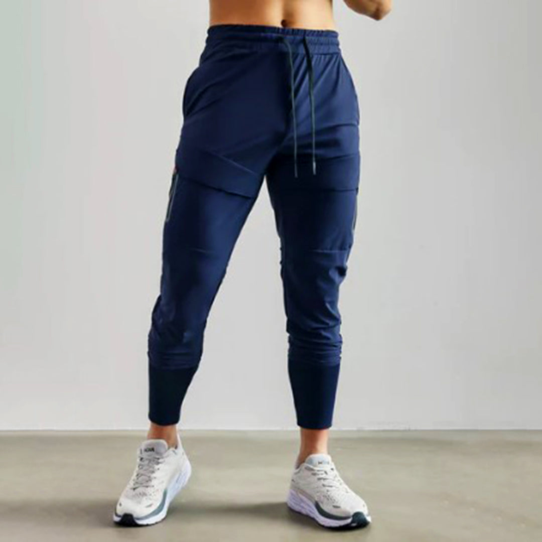Track Pants | Elastic Waist | Lightweight | Activewear | Men's Joggers-Fashion Men Joggers All-year-Chaps of London-Navy Blue-S-Chaps of London