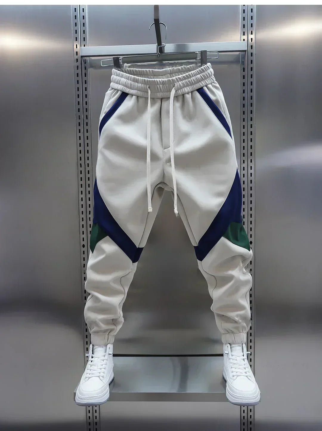 Track Pants | Elastic Waist | Sport | Cuffed Pants | Joggers for Men-Men’s Track Pants-Chaps of London-Beige-S-Chaps of London