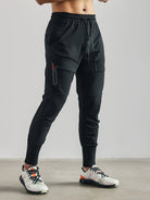 Track Pants - Men's Elastic Waist Stretchy Activewear Joggers-Broeken-Chaps of London-Black-S-Chaps of London