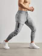 Track Pants - Men's Elastic Waist Stretchy Activewear Joggers-Broeken-Chaps of London-Gray-S-Chaps of London