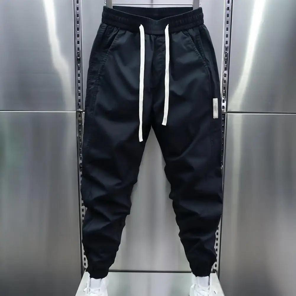 Track Pants - Men's Lightweight Drawstring Baggy Joggers-Men's Jogging Pants-Chaps of London-Black-S-Chaps of London