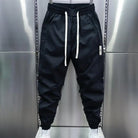 Track Pants - Men's Lightweight Drawstring Baggy Joggers-Men's Jogging Pants-Chaps of London-Black-S-Chaps of London
