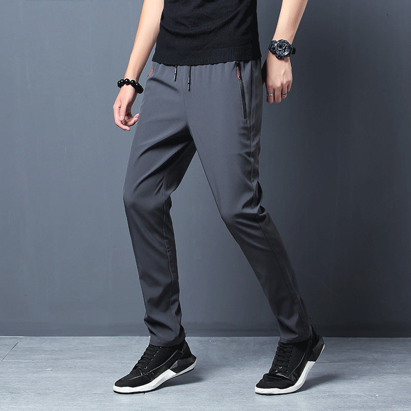 Track Pants - Men's Quick-Dry Skinny Stretch Track Pants-Chaps of London-Gray-M-Chaps of London