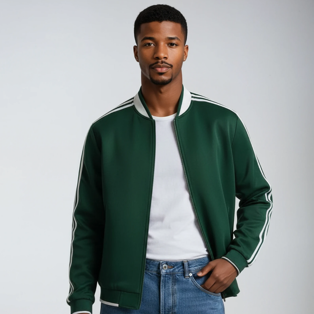 Tracksuit Jacket - Men's Zip-Up Striped Sport Jacket-Men’s Tracksuit Jacket-Chaps of London-Chaps of London