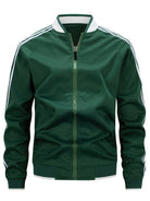 Tracksuit Jacket - Men's Zip-Up Striped Sport Jacket-Men’s Tracksuit Jacket-Chaps of London-Green-XS-Chaps of London
