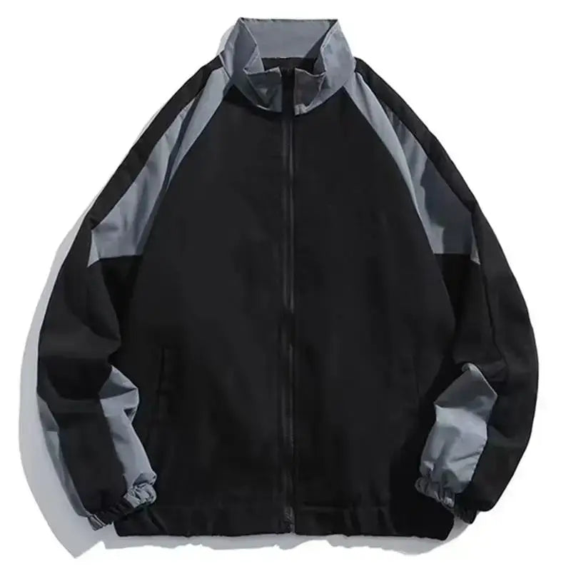 Tracksuit Jacket - Zip-Up - Oversized - Windbreaker Jacket - Men's Jacket-Men's Windbreaker Jacket-Chaps of London-Gray-S-Chaps of London