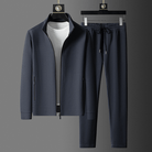 Tracksuit - Men's Zip-Up Jacket and Track Pants Activewear Set-Chaps of London-Dark Grey-S-Chaps of London