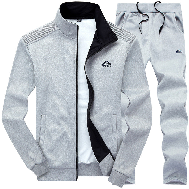 Tracksuit | Slim Fit | Zip-Up | Men's Tracksuit | Men's Sportswear Sets-Tracksuit-Chaps of London-Gray-L-Chaps of London