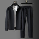 Tracksuit | Zip-Up | Activewear | Men's Jogging Suit Sets | Men's Clothing-Chaps of London-Black-XS-Chaps of London