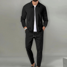 Tracksuit | Zip-Up | Co-Ord Set | Two-Piece Set | Men's Clothing-Men Set-Chaps of London-Black-S-Chaps of London