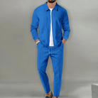 Tracksuit | Zip-Up | Co-Ord Set | Two-Piece Set | Men's Clothing-Men Set-Chaps of London-Blue-S-Chaps of London