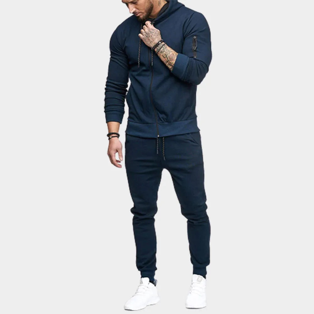 Tracksuit | Zip Up | Two-Piece | Jogging Set | Men's Co-Ord Set-Melvin Joggingspak-Chaps of London-Blue-S-Chaps of London