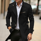 Trench Coat - Men's Classic Mid Length Single Breasted Trench Coat-Men's Coat-Chaps of London-Black-S-Chaps of London