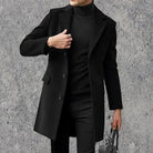 Trench Coat - Men's Mid Length Single Breasted Wool Trench Coat-Men's jacket-Chaps of London-Black-S-Chaps of London