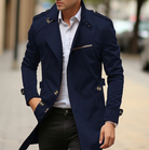 Trench Coat - Mid-length single-breasted trench coat for men-Chaps of London-Navy Blue-S-Chaps of London