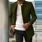Trench Jacket - Men's Elegant Single Breasted Short Trench Coat-Chaps of London-Army Green-S-Chaps of London