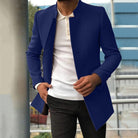 Trench Jacket - Men's Elegant Single Breasted Short Trench Coat-Chaps of London-Blue-S-Chaps of London