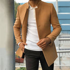 Trench Jacket - Men's Elegant Single Breasted Short Trench Coat-Chaps of London-Brown-S-Chaps of London