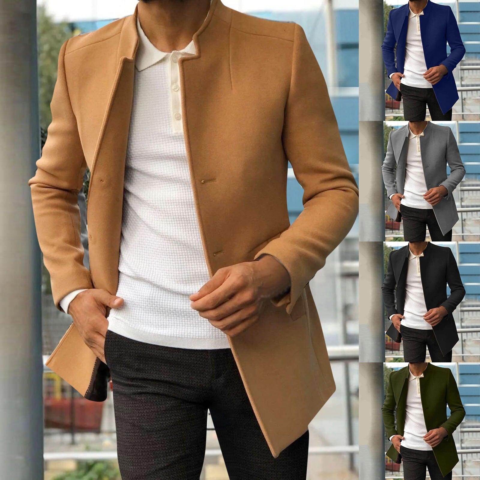 Trench Jacket - Men's Elegant Single Breasted Short Trench Coat-Chaps of London-Chaps of London