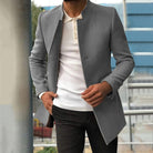 Trench Jacket - Men's Elegant Single Breasted Short Trench Coat-Chaps of London-Grey-S-Chaps of London