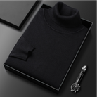 Turtleneck - High Neck - Stylish - Knitted Sweater - Men's Knitwear-Clothing & Accessories-Chaps of London-Black-M-Chaps of London