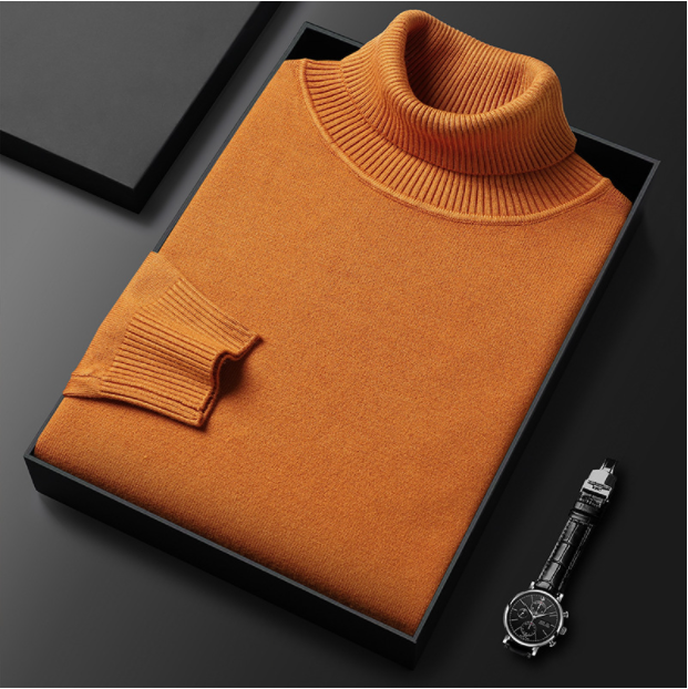 Turtleneck - High Neck - Stylish - Knitted Sweater - Men's Knitwear-Clothing & Accessories-Chaps of London-Brown-M-Chaps of London