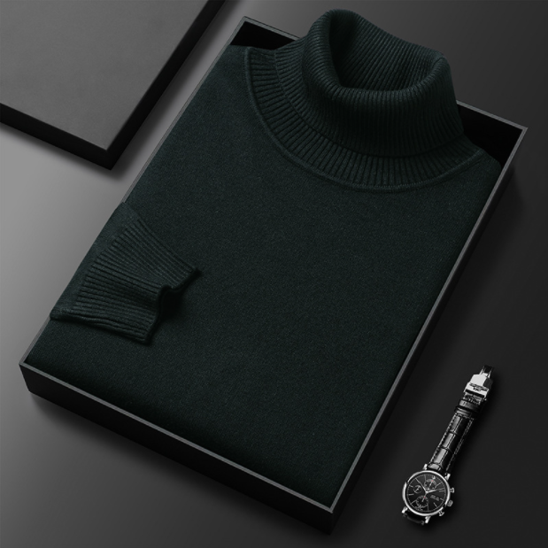 Turtleneck - High Neck - Stylish - Knitted Sweater - Men's Knitwear-Clothing & Accessories-Chaps of London-Dark Blue-M-Chaps of London
