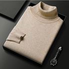 Turtleneck - High Neck - Stylish - Knitted Sweater - Men's Knitwear-Clothing & Accessories-Chaps of London-Khaki-M-Chaps of London