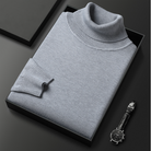 Turtleneck - High Neck - Stylish - Knitted Sweater - Men's Knitwear-Clothing & Accessories-Chaps of London-Light Grey-M-Chaps of London