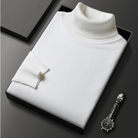 Turtleneck - High Neck - Stylish - Knitted Sweater - Men's Knitwear-Clothing & Accessories-Chaps of London-White-M-Chaps of London