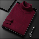Turtleneck - High Neck - Stylish - Knitted Sweater - Men's Knitwear-Clothing & Accessories-Chaps of London-Wine-Red-M-Chaps of London