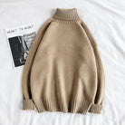 Turtleneck Jumper - Men's Roll Neck Oversized Knitted Sweater-Men’s Turtleneck Sweater-Chaps of London-Beige-M-Chaps of London