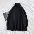 Turtleneck Jumper - Men's Roll Neck Oversized Knitted Sweater-Men’s Turtleneck Sweater-Chaps of London-Black-M-Chaps of London