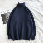 Turtleneck Jumper - Men's Roll Neck Oversized Knitted Sweater-Men’s Turtleneck Sweater-Chaps of London-Blue-M-Chaps of London