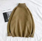 Turtleneck Jumper - Men's Roll Neck Oversized Knitted Sweater-Men’s Turtleneck Sweater-Chaps of London-Dark Beige-M-Chaps of London