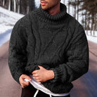 Turtleneck Jumper - Roll Neck - Chunky - Knitter Sweater - Men's Knitwear-Chaps of London-Black-S-Chaps of London