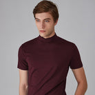 Turtleneck T-Shirt - Short Sleeve - Plain - High Neck Tee Shirts - Men's Clothing-T-shirts-Chaps of London-Chaps of London