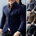 Tweed Jacket - Single Breasted - Pockets - Blazer Jacket - Men's Jacket-Fashion Men Cardigan Shawl Fall-Chaps of London-Chaps of London