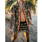 Two-Piece Set - Button-Up - Short Sleeve - Shirt and Shorts Set - Men's Summer Clothes-Hawaiian Men's Short Sleeve Set-Chaps of London-Chaps of London