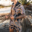Two-Piece Set - Button-Up - Short Sleeve - Shirt and Shorts Set - Men's Summer Clothes-Hawaiian Men's Short Sleeve Set-Chaps of London-Chaps of London