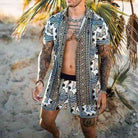 Two-Piece Set - Button-Up - Short Sleeve - Shirt and Shorts Set - Men's Summer Clothes-Hawaiian Men's Short Sleeve Set-Chaps of London-Chaps of London