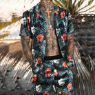 Two-Piece Set - Button-Up - Short Sleeve - Shirt and Shorts Set - Men's Summer Clothes-Hawaiian Men's Short Sleeve Set-Chaps of London-Chaps of London