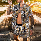 Two-Piece Set - Button-Up - Short Sleeve - Shirt and Shorts Set - Men's Summer Clothes-Hawaiian Men's Short Sleeve Set-Chaps of London-Chaps of London