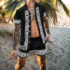 Two-Piece Set - Button-Up - Short Sleeve - Shirt and Shorts Set - Men's Summer Clothes-Hawaiian Men's Short Sleeve Set-Chaps of London-Chaps of London
