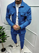 Two-Piece Set - Long Sleeve - Overshirt - Co-Ord Set - Men's Clothing-Chaps of London-Blue-S-Chaps of London