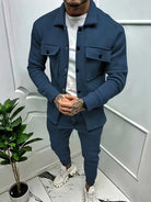 Two-Piece Set - Long Sleeve - Overshirt - Co-Ord Set - Men's Clothing-Chaps of London-Navy Blue-S-Chaps of London