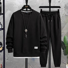 Two-Piece Set - Men's Co Ord Loose Fit Leisure Jogger Sweatshirt Set-Fashion Men Tracksuit All-year-Chaps of London-Black-M-Chaps of London