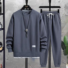 Two-Piece Set - Men's Co Ord Loose Fit Leisure Jogger Sweatshirt Set-Fashion Men Tracksuit All-year-Chaps of London-Blue-M-Chaps of London