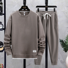 Two-Piece Set - Men's Co Ord Loose Fit Leisure Jogger Sweatshirt Set-Fashion Men Tracksuit All-year-Chaps of London-Gray-M-Chaps of London