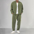 Two-Piece Set - Men's Overshirt and Sweatpants Co-Ord Set-2 piece set-Chaps of London-Green-M-Chaps of London
